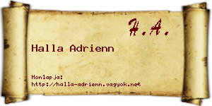 Halla Adrienn névjegykártya